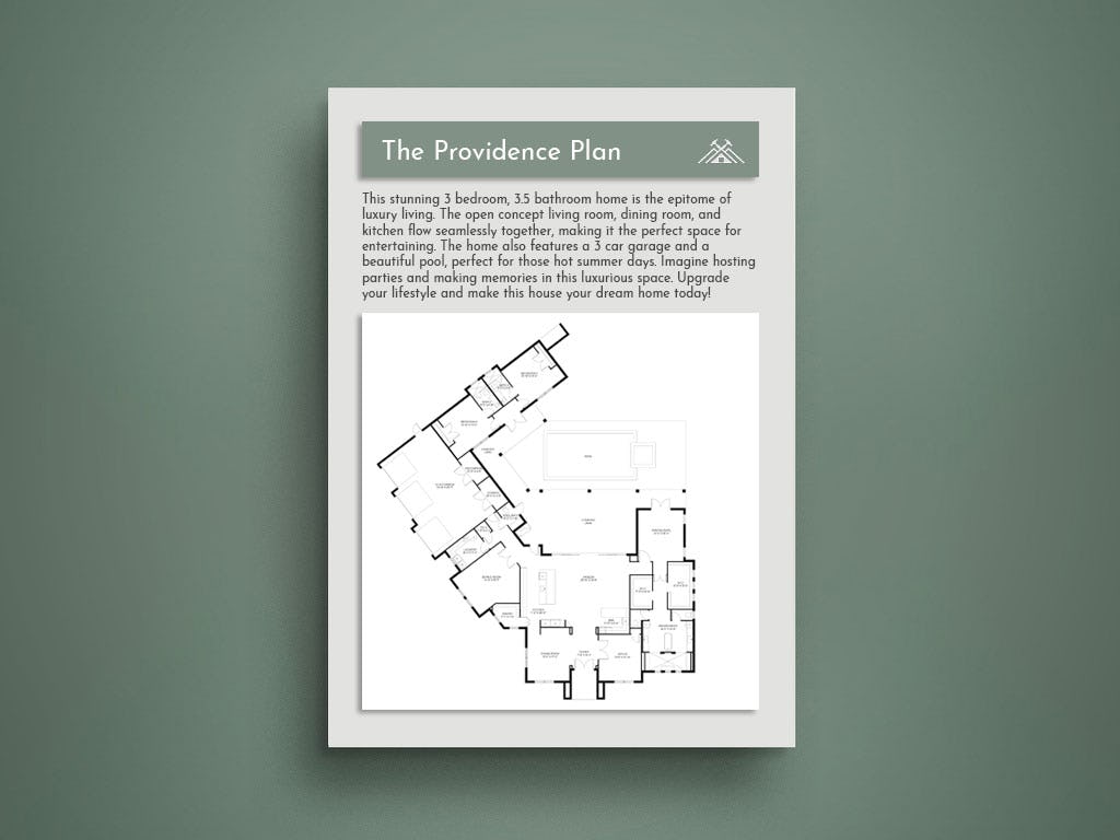 A brochure made from a 2D rendering